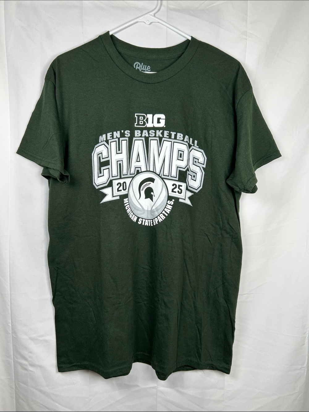 Michigan State Spartans Basketball Champs 2025 T-Shirt Men’s Large Green